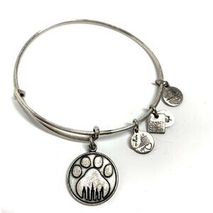 Alex and Ani NYC Mayor's Alliance Paw Print Charm Bracelet Silver Finish